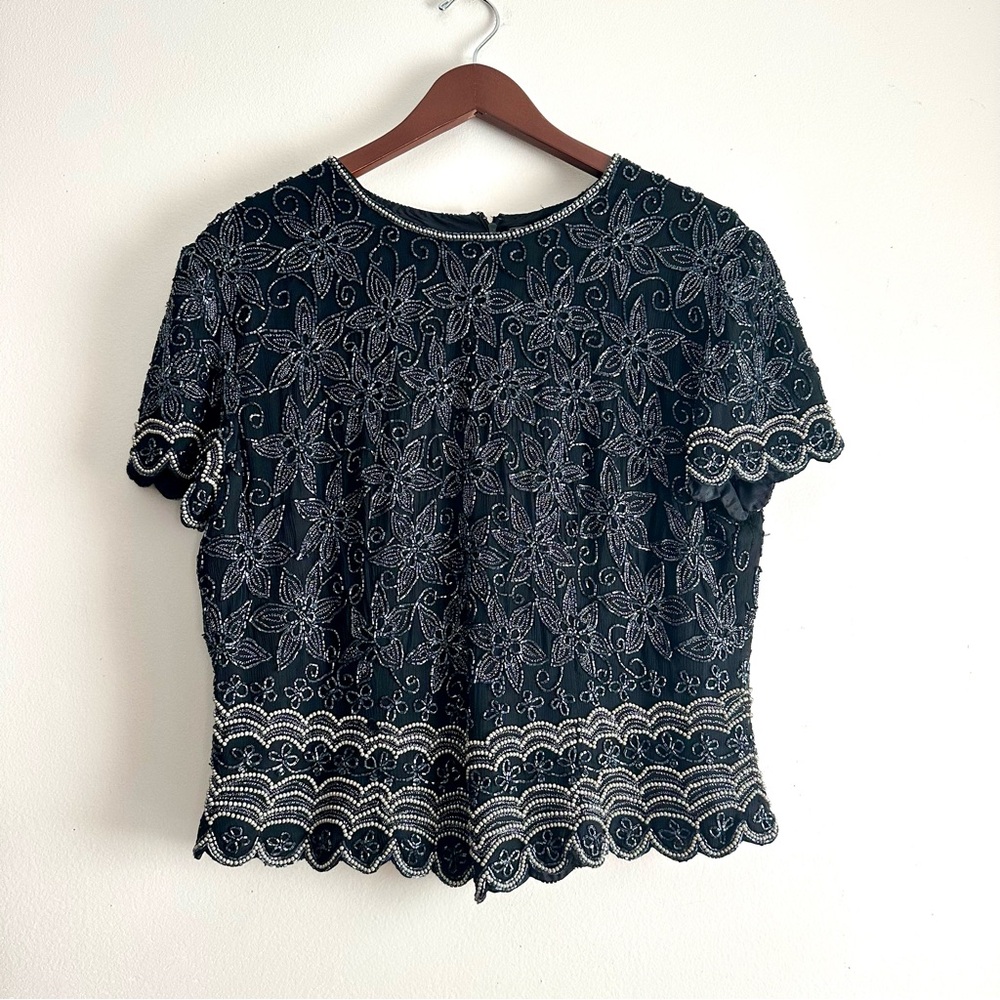 Cote d'Azur • Silk Beaded Evening Top